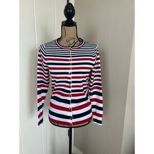 Lands End Supima Cotton Button Down Long Sleeve Cardigan Size XS